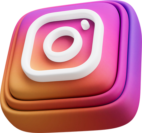 Instagram logo 3d render Cutout